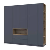 Шкаф для одежды с нишей и этажеркой Doros Дейл Графит/Дуб Эвок 4 ДСП 234х52х220 DRS-011727 (44900339)