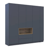 Шкаф для одежды с нишей и этажеркой Doros Дейл Графит/Дуб Эвок 4 ДСП 234х52х220 DRS-011727 (44900339)