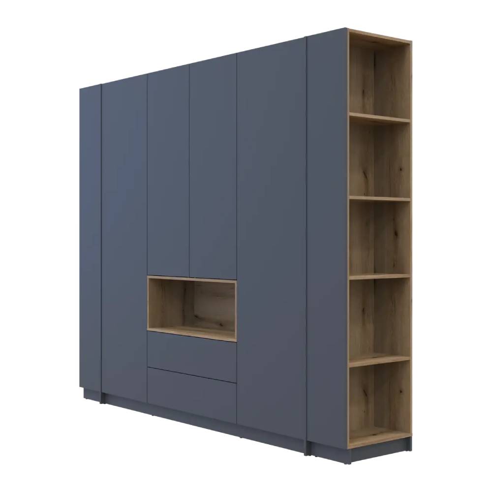 Шкаф для одежды с нишей и этажеркой Doros Дейл Графит/Дуб Эвок 4 ДСП 234х52х220 DRS-011727 (44900339)