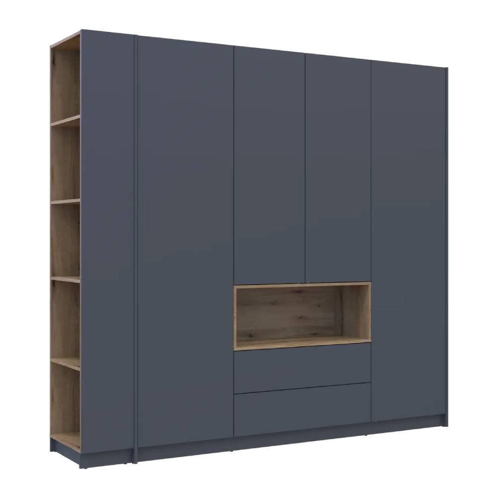 Шкаф для одежды с нишей и этажеркой Doros Дейл Графит/Дуб Эвок 4 ДСП 234х52х220 DRS-011727 (44900339)