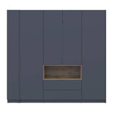 Шкаф для одежды с нишей и этажеркой Doros Дейл Графит/Дуб Эвок 4 ДСП 234х52х220 DRS-011727 (44900339)