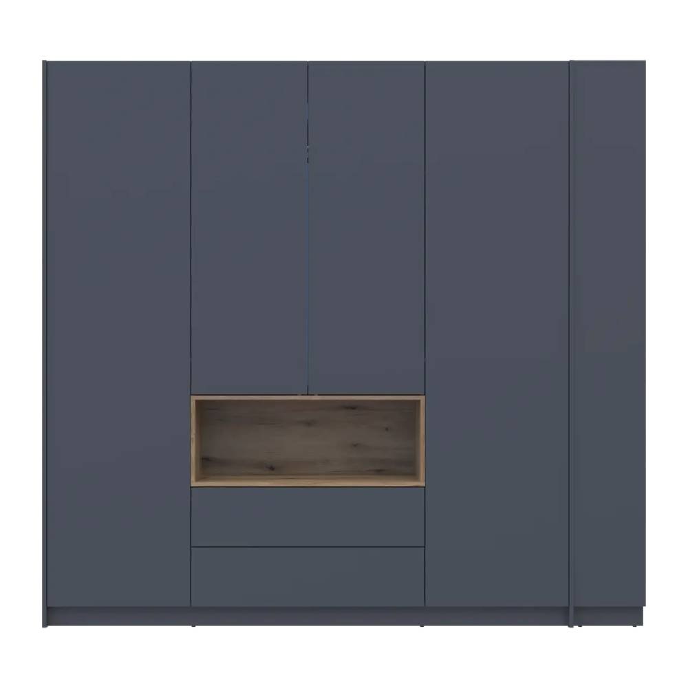 Шкаф для одежды с нишей и этажеркой Doros Дейл Графит/Дуб Эвок 4 ДСП 234х52х220 DRS-011727 (44900339)