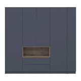 Шкаф для одежды с нишей и этажеркой Doros Дейл Графит/Дуб Эвок 4 ДСП 234х52х220 DRS-011727 (44900339)