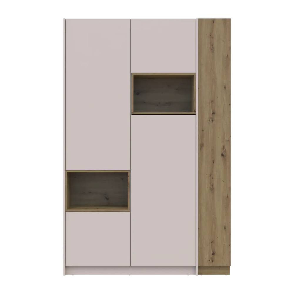 Шкаф для одежды с нишей и этажеркой Doros Дейл Кашемир/Дуб Артизан 2 ДСП 143.2х52х220 DRS-011735 (42005155)