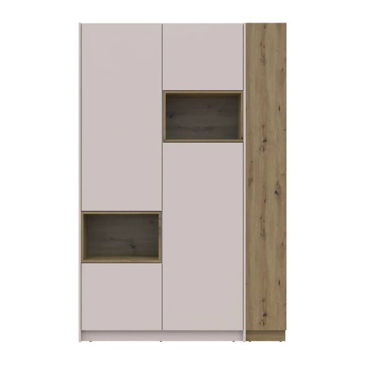 Шкаф для одежды с нишей и этажеркой Doros Дейл Кашемир/Дуб Артизан 2 ДСП 143.2х52х220 DRS-011735 (42005155)