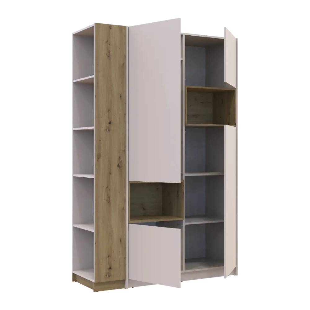 Шкаф для одежды с нишей и этажеркой Doros Дейл Кашемир/Дуб Артизан 2 ДСП 143.2х52х220 DRS-011735 (42005155)