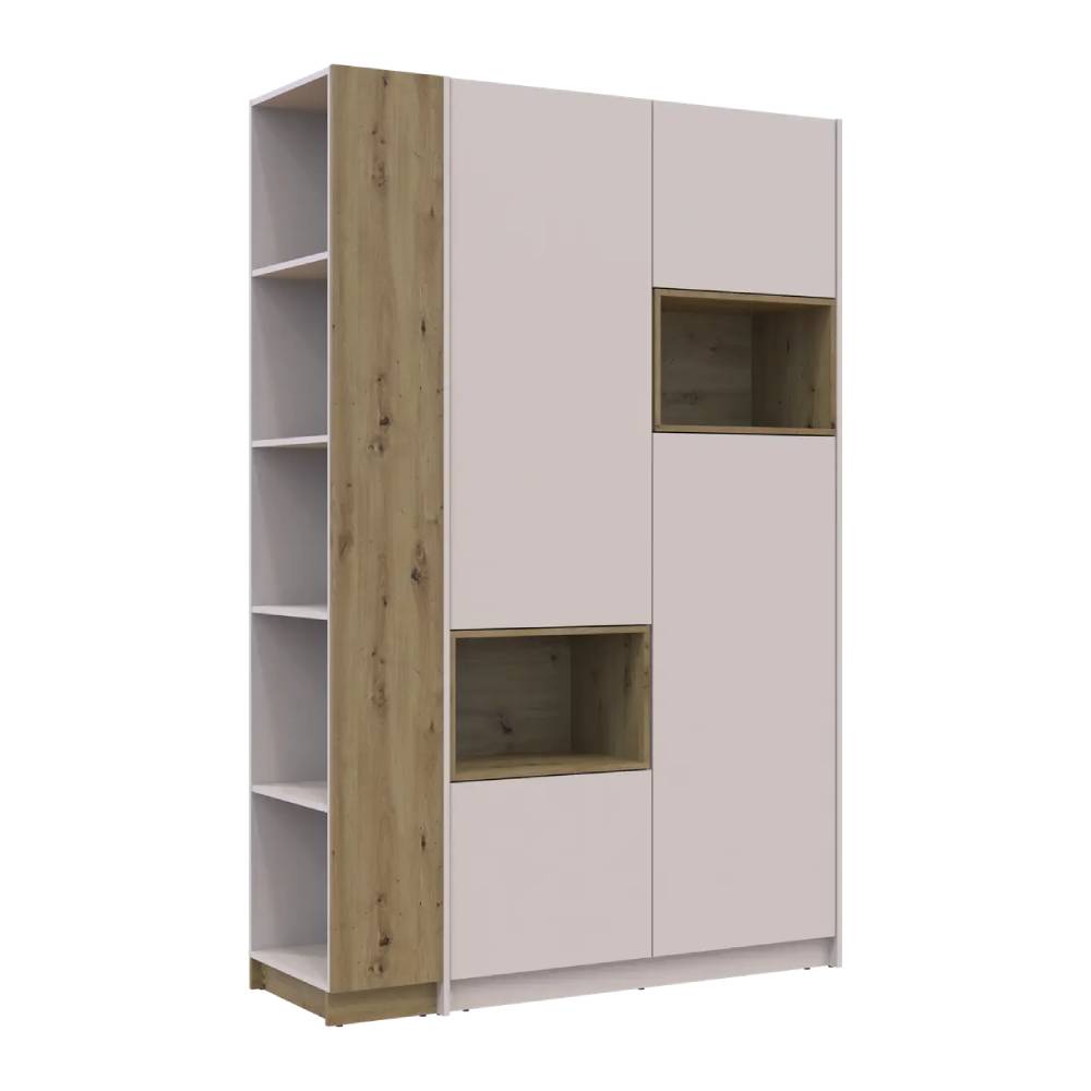 Шкаф для одежды с нишей и этажеркой Doros Дейл Кашемир/Дуб Артизан 2 ДСП 143.2х52х220 DRS-011735 (42005155)