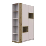 Шкаф для одежды с нишей и этажеркой Doros Дейл Кашемир/Дуб Артизан 2 ДСП 143.2х52х220 DRS-011735 (42005155)