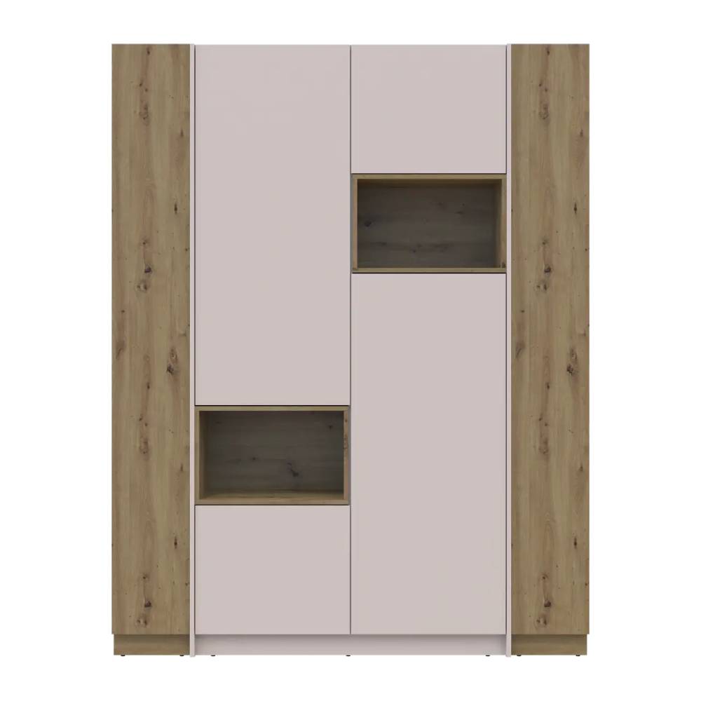 Шкаф для одежды с нишей и этажеркой Doros Дейл Кашемир/Дуб Артизан 2 ДСП 143.2х52х220 DRS-011735 (42005155)