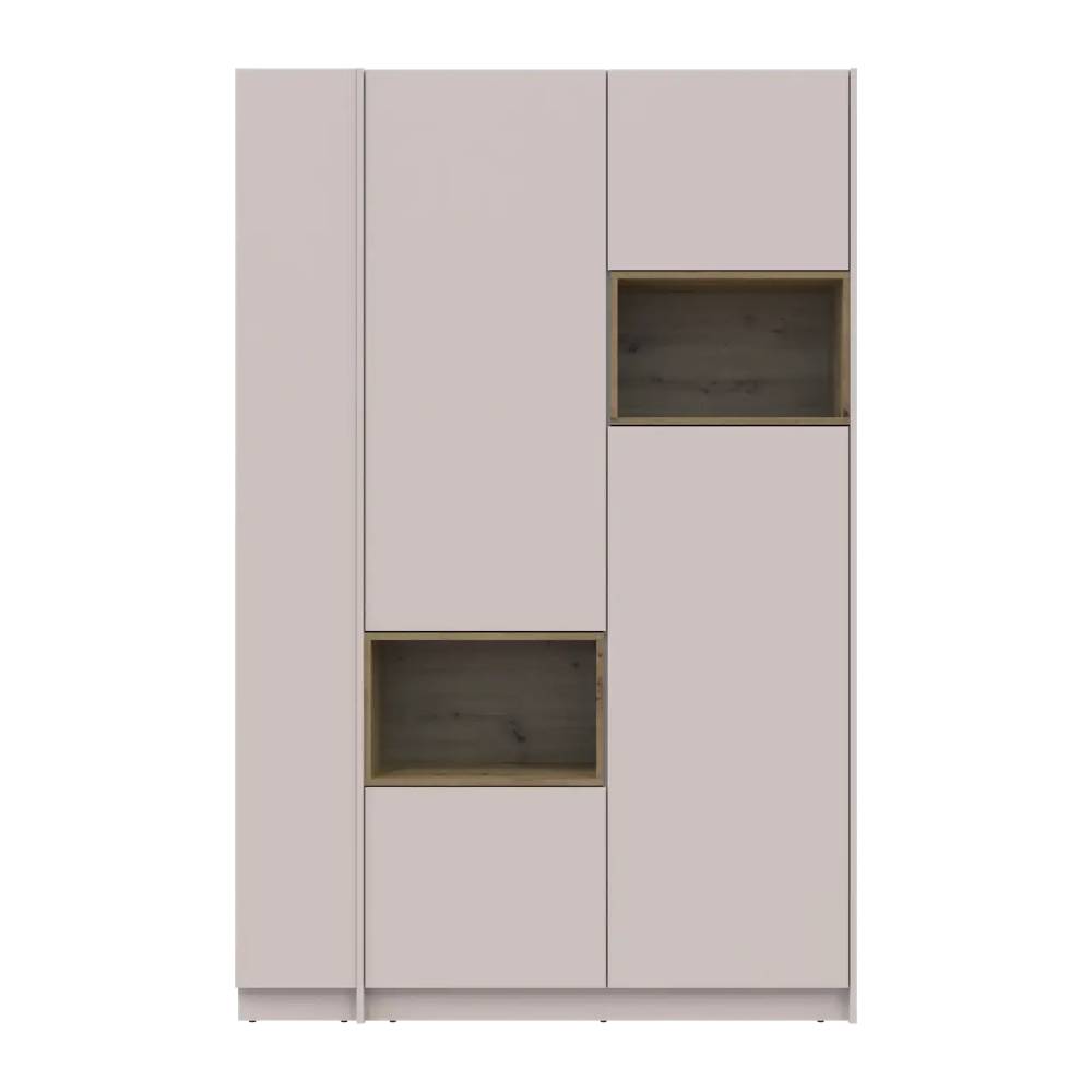 Шкаф для одежды с нишей и этажеркой Doros Дейл Кашемир/Дуб Артизан 2 ДСП 143.2х52х220 DRS-011724 (44900336)