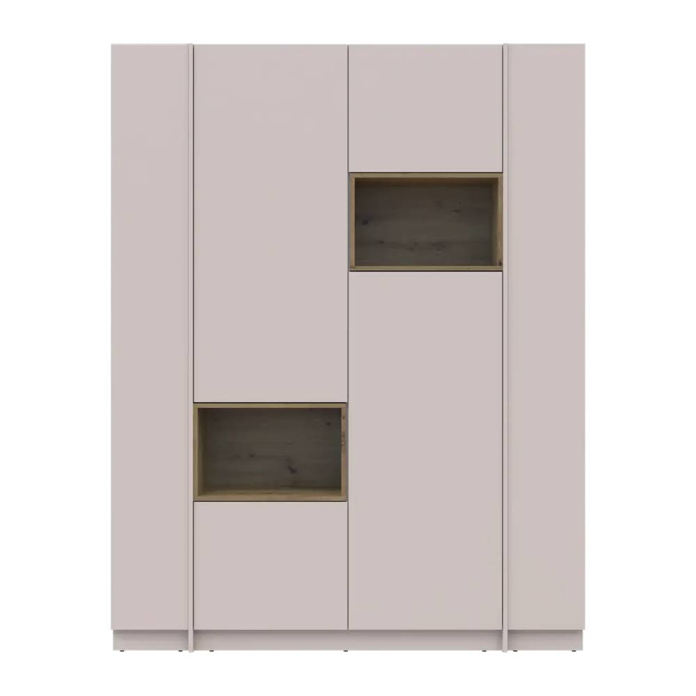 Шкаф для одежды с нишей и этажеркой Doros Дейл Кашемир/Дуб Артизан 2 ДСП 143.2х52х220 DRS-011724 (44900336)