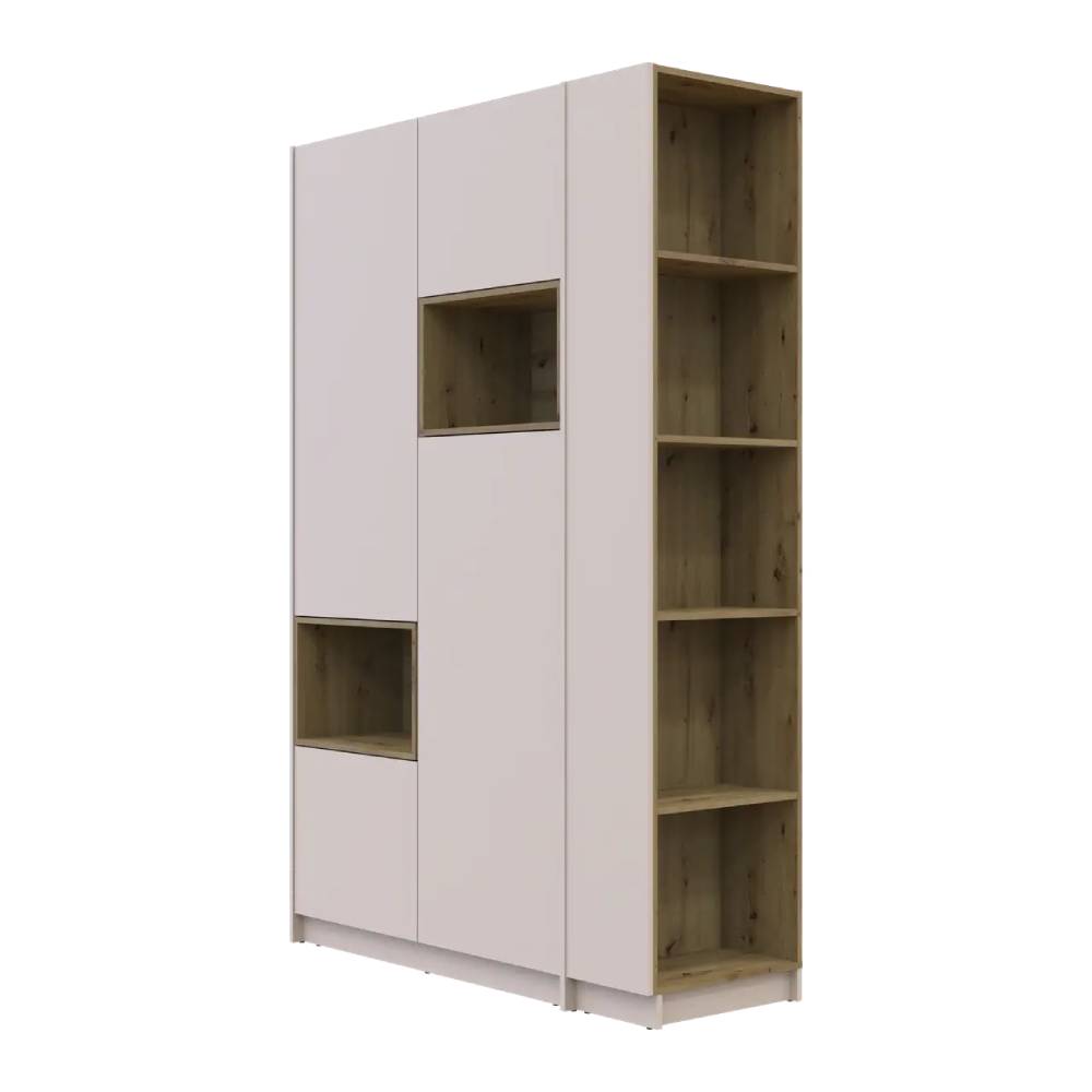 Шкаф для одежды с нишей и этажеркой Doros Дейл Кашемир/Дуб Артизан 2 ДСП 143.2х52х220 DRS-011724 (44900336)