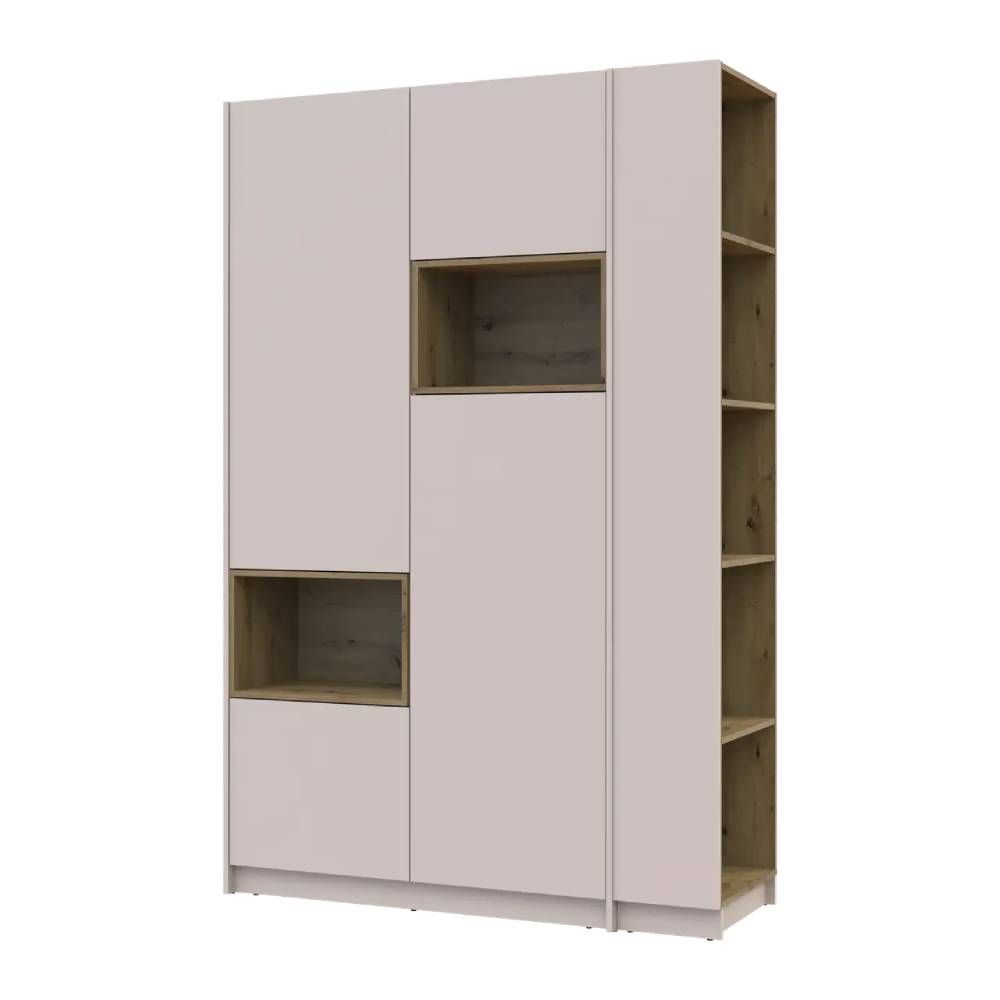 Шкаф для одежды с нишей и этажеркой Doros Дейл Кашемир/Дуб Артизан 2 ДСП 143.2х52х220 DRS-011724 (44900336)