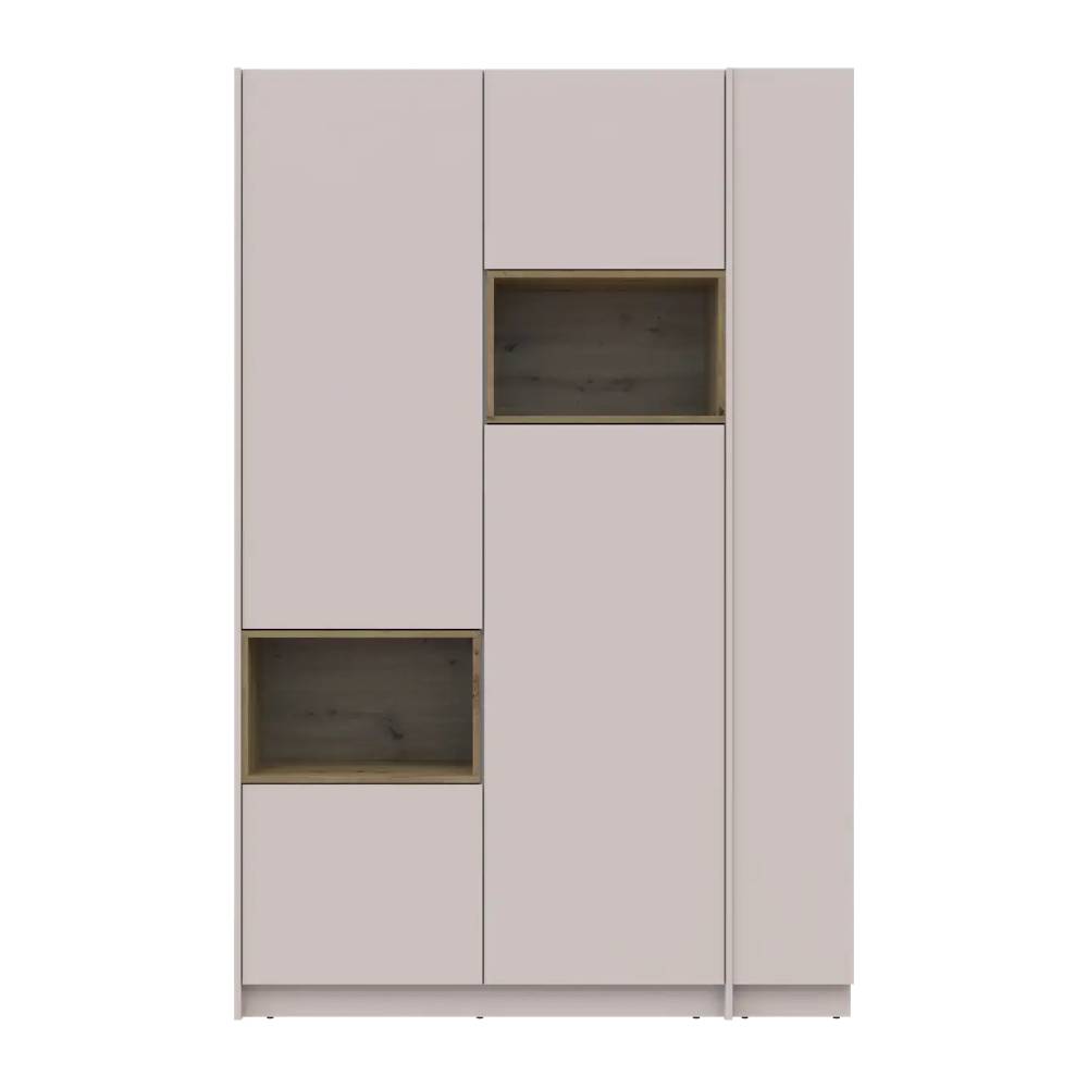 Шкаф для одежды с нишей и этажеркой Doros Дейл Кашемир/Дуб Артизан 2 ДСП 143.2х52х220 DRS-011724 (44900336)