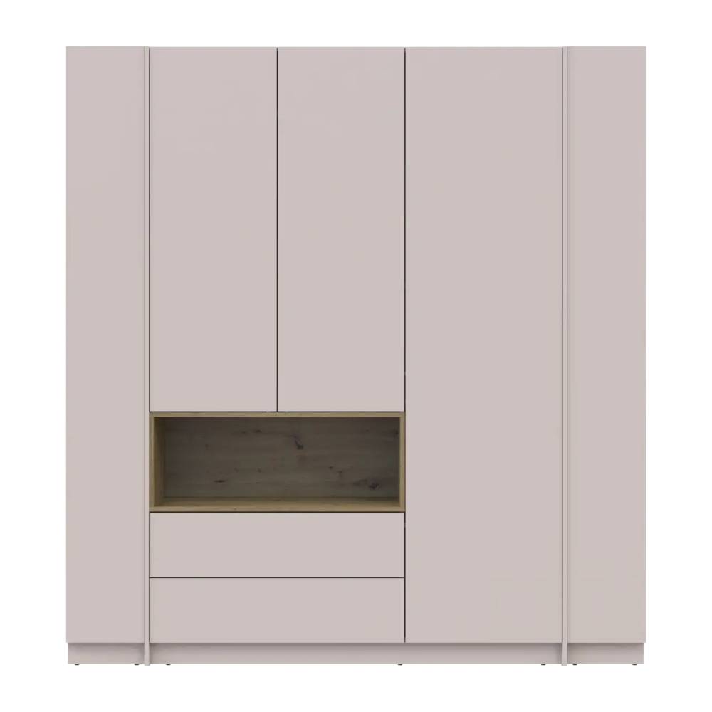 Шкаф для одежды с нишей и этажеркой Doros Дейл Кашемир/Дуб Артизан 3 ДСП 178х52х220 DRS-011726 (44900338)