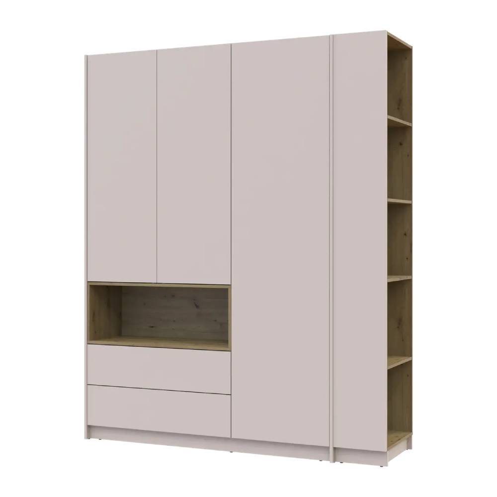 Шкаф для одежды с нишей и этажеркой Doros Дейл Кашемир/Дуб Артизан 3 ДСП 178х52х220 DRS-011726 (44900338)