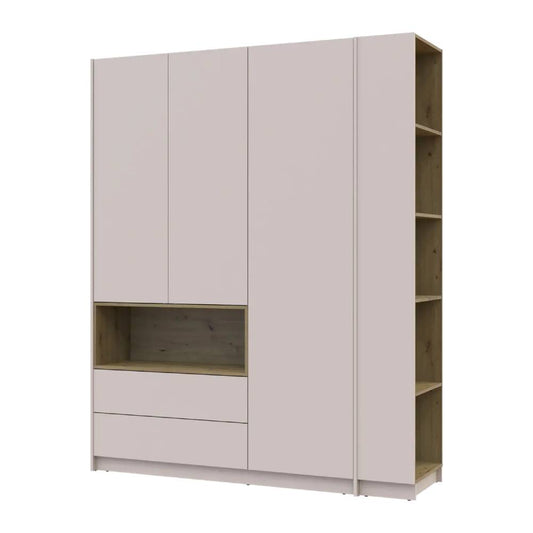 Шкаф для одежды с нишей и этажеркой Doros Дейл Кашемир/Дуб Артизан 3 ДСП 178х52х220 DRS-011726 (44900338)