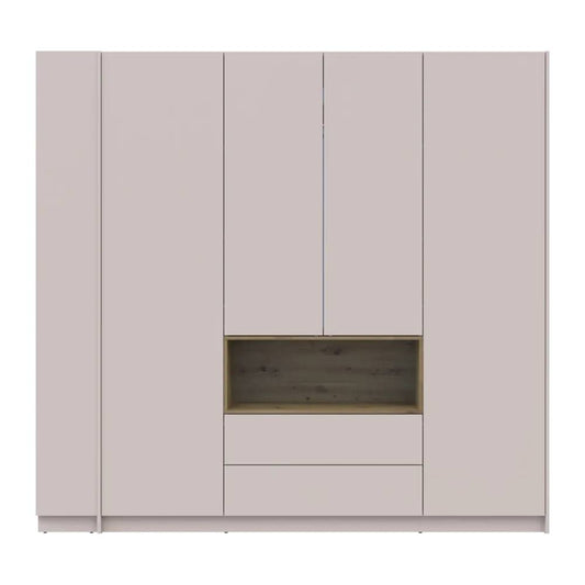 Шкаф для одежды с нишей и этажеркой Doros Дейл Кашемир/Дуб Артизан 4 ДСП 234х52х220 DRS-011728 (44900340)