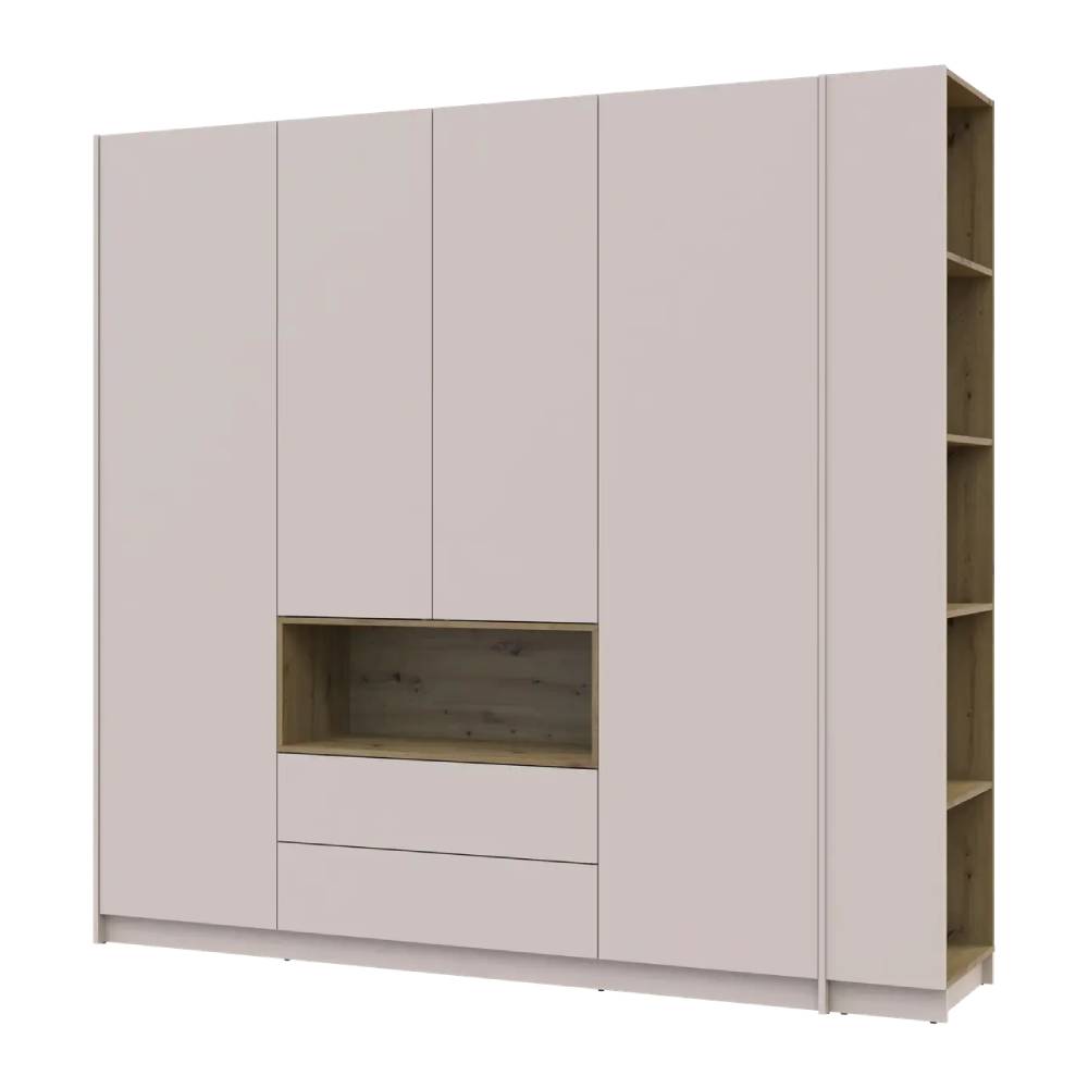 Шкаф для одежды с нишей и этажеркой Doros Дейл Кашемир/Дуб Артизан 4 ДСП 234х52х220 DRS-011728 (44900340)