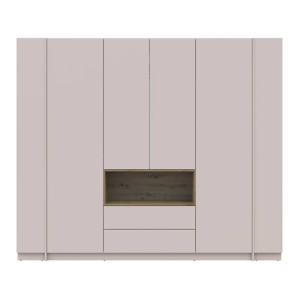 Шкаф для одежды с нишей и этажеркой Doros Дейл Кашемир/Дуб Артизан 4 ДСП 234х52х220 DRS-011728 (44900340)