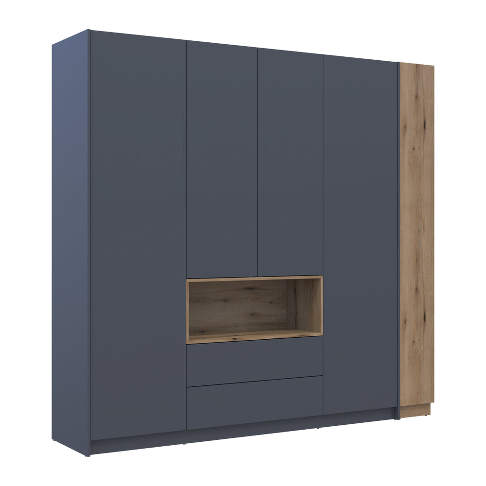 Шкаф для одежды с нишей и этажеркой Doros Дейл Графит/Дуб Эвок 4 ДСП 234х52х220 DRS-011738 (42005158)