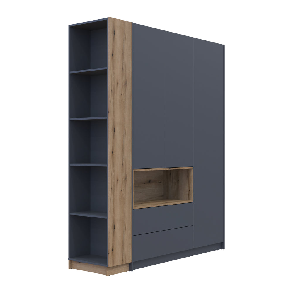 Шкаф для одежды с нишей и этажеркой Doros Дейл Графит/Дуб Эвок 3 ДСП 178х52х220 DRS-011736 (42005156)