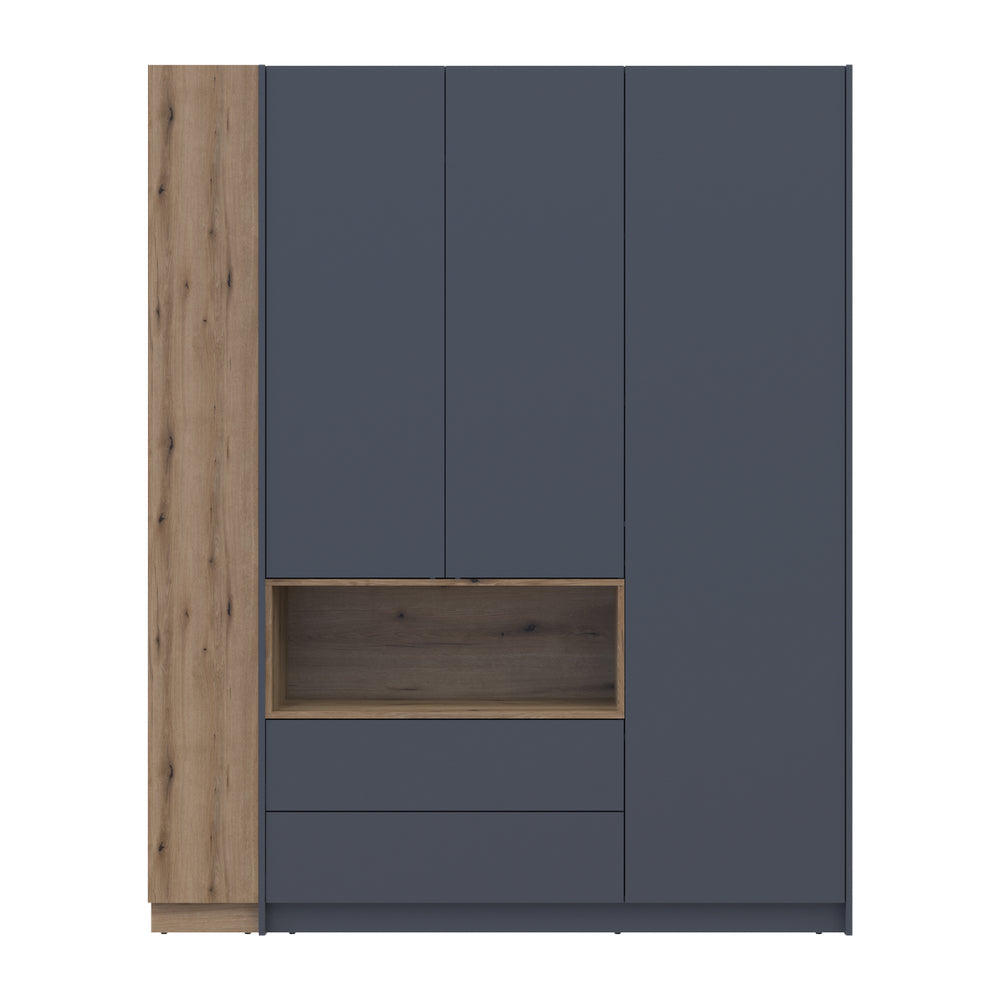 Шкаф для одежды с нишей и этажеркой Doros Дейл Графит/Дуб Эвок 3 ДСП 178х52х220 DRS-011736 (42005156)