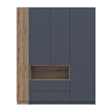 Шкаф для одежды с нишей и этажеркой Doros Дейл Графит/Дуб Эвок 3 ДСП 178х52х220 DRS-011736 (42005156)