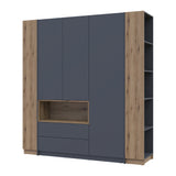 Шкаф для одежды с нишей и этажеркой Doros Дейл Графит/Дуб Эвок 3 ДСП 178х52х220 DRS-011736 (42005156)