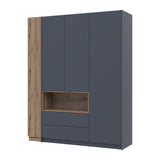Шкаф для одежды с нишей и этажеркой Doros Дейл Графит/Дуб Эвок 3 ДСП 178х52х220 DRS-011736 (42005156)