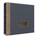 Шкаф для одежды с нишей и этажеркой Doros Дейл Графит/Дуб Эвок 4 ДСП 234х52х220 DRS-011738 (42005158)