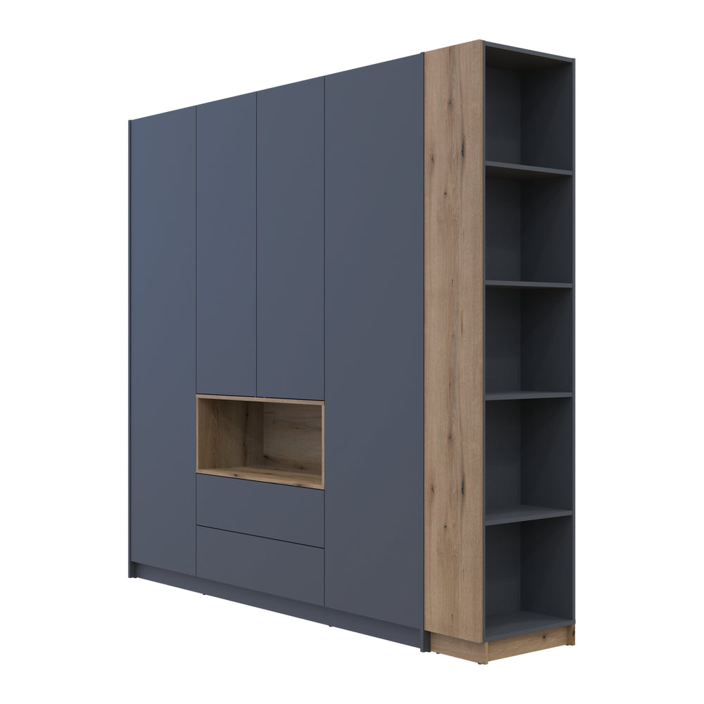 Шкаф для одежды с нишей и этажеркой Doros Дейл Графит/Дуб Эвок 4 ДСП 234х52х220 DRS-011738 (42005158)