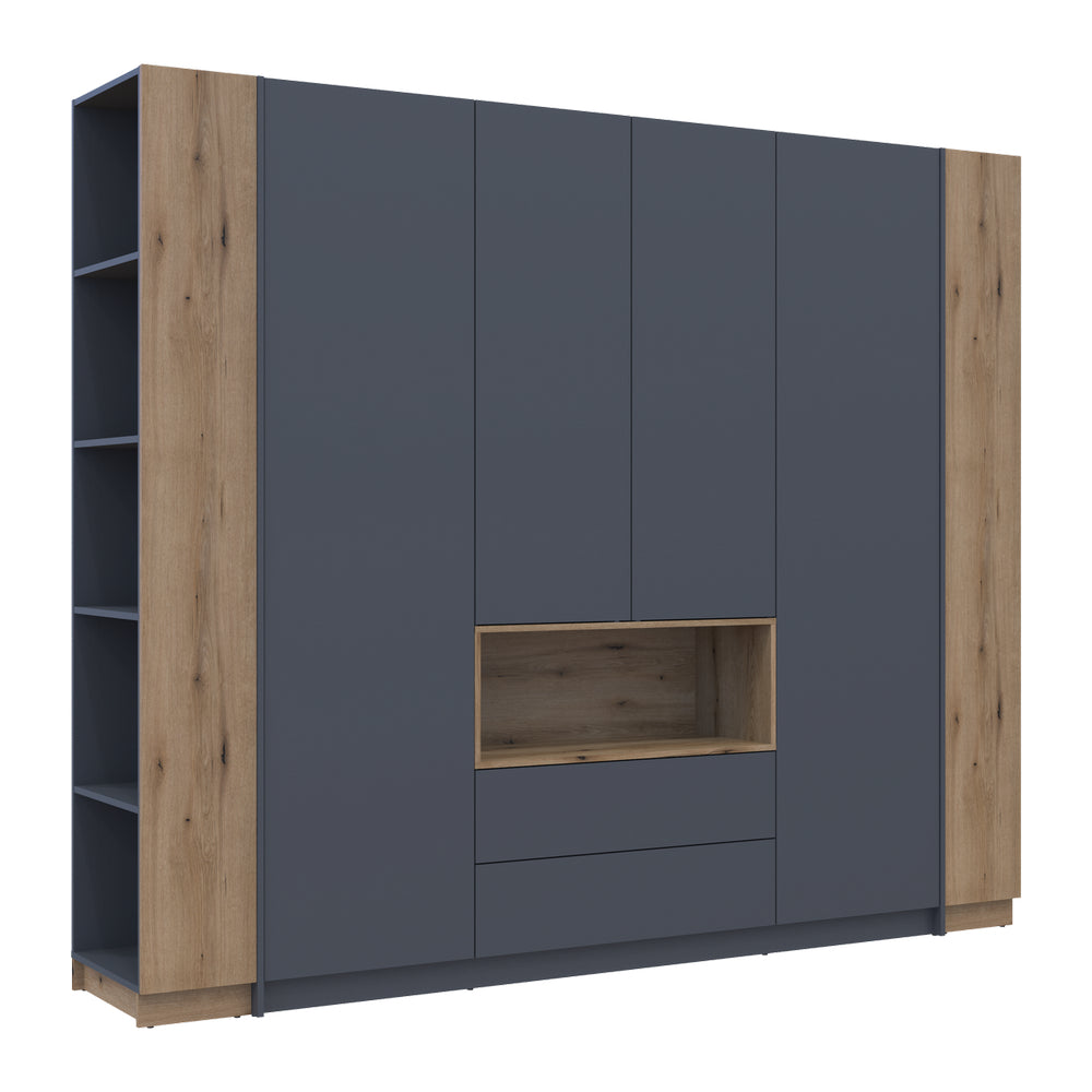 Шкаф для одежды с нишей и этажеркой Doros Дейл Графит/Дуб Эвок 4 ДСП 234х52х220 DRS-011738 (42005158)