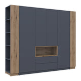 Шкаф для одежды с нишей и этажеркой Doros Дейл Графит/Дуб Эвок 4 ДСП 234х52х220 DRS-011738 (42005158)