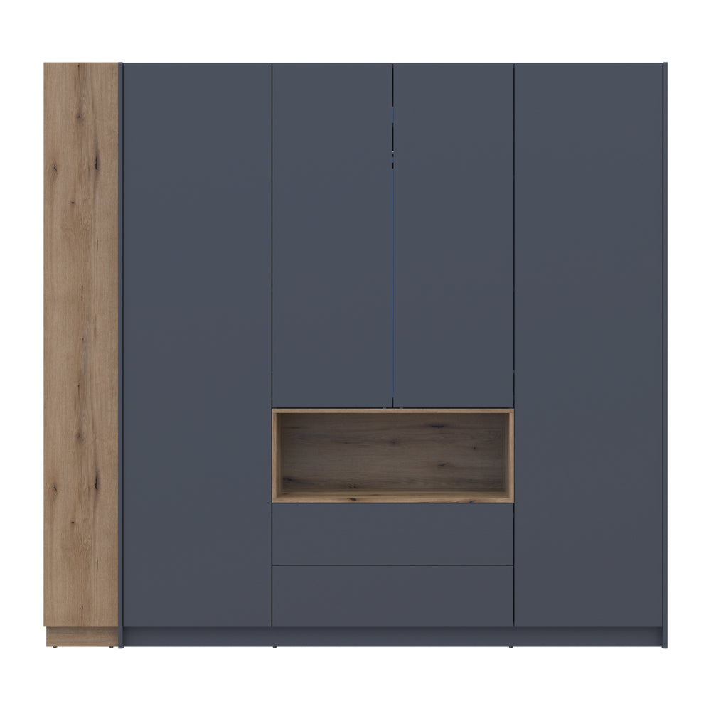 Шкаф для одежды с нишей и этажеркой Doros Дейл Графит/Дуб Эвок 4 ДСП 234х52х220 DRS-011738 (42005158)