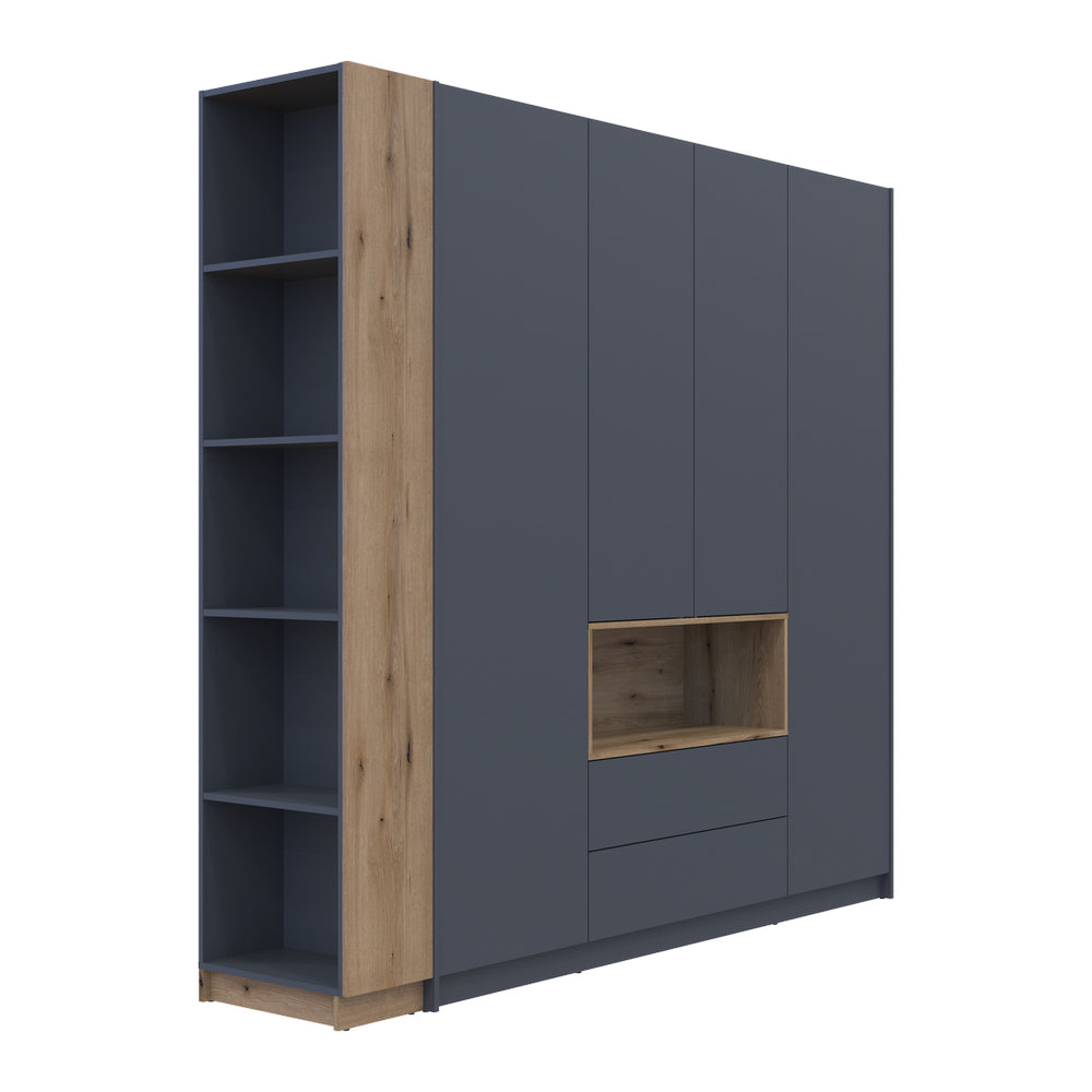 Шкаф для одежды с нишей и этажеркой Doros Дейл Графит/Дуб Эвок 4 ДСП 234х52х220 DRS-011738 (42005158)