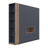 Шкаф для одежды с нишей и этажеркой Doros Дейл Графит/Дуб Эвок 4 ДСП 234х52х220 DRS-011738 (42005158)