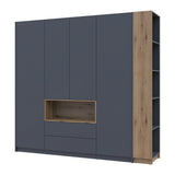 Шкаф для одежды с нишей и этажеркой Doros Дейл Графит/Дуб Эвок 4 ДСП 234х52х220 DRS-011738 (42005158)