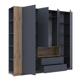 Шкаф для одежды с нишей и этажеркой Doros Дейл Графит/Дуб Эвок 4 ДСП 234х52х220 DRS-011738 (42005158)