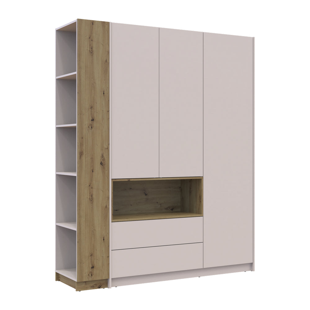 Шкаф для одежды с нишей и этажеркой Doros Дейл Кашемир/Дуб Артизан 3 ДСП 178х52х220 DRS-011737 (42005157)