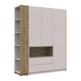 Шкаф для одежды с нишей и этажеркой Doros Дейл Кашемир/Дуб Артизан 3 ДСП 178х52х220 DRS-011737 (42005157)