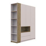 Шкаф для одежды с нишей и этажеркой Doros Дейл Кашемир/Дуб Артизан 3 ДСП 178х52х220 DRS-011737 (42005157)