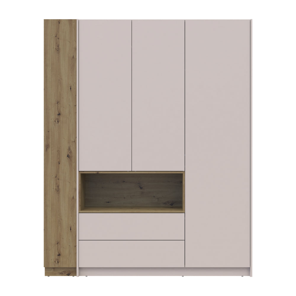 Шкаф для одежды с нишей и этажеркой Doros Дейл Кашемир/Дуб Артизан 3 ДСП 178х52х220 DRS-011737 (42005157)