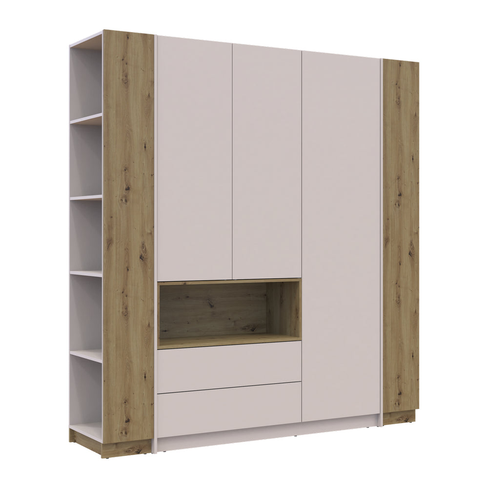 Шкаф для одежды с нишей и этажеркой Doros Дейл Кашемир/Дуб Артизан 3 ДСП 178х52х220 DRS-011737 (42005157)