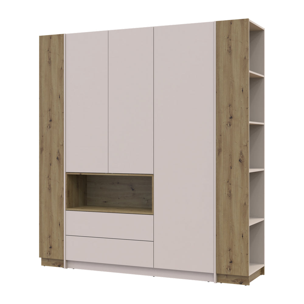 Шкаф для одежды с нишей и этажеркой Doros Дейл Кашемир/Дуб Артизан 3 ДСП 178х52х220 DRS-011737 (42005157)