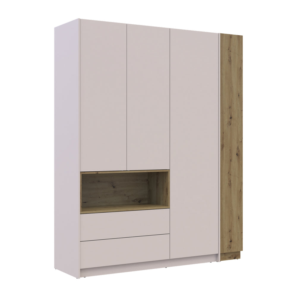 Шкаф для одежды с нишей и этажеркой Doros Дейл Кашемир/Дуб Артизан 3 ДСП 178х52х220 DRS-011737 (42005157)