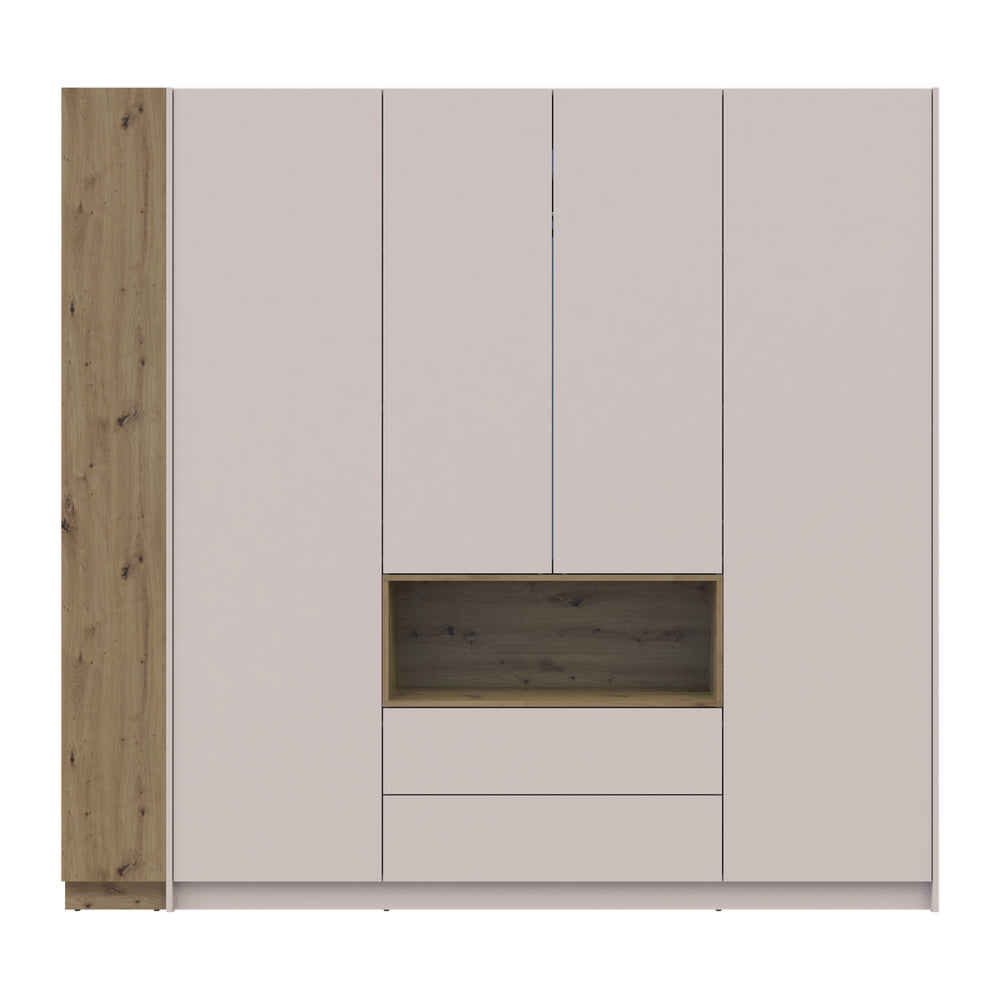 Шкаф для одежды с нишей и этажеркой Doros Дейл Кашемир/Дуб Артизан 4 ДСП 234х52х220 DRS-011739 (42005159)