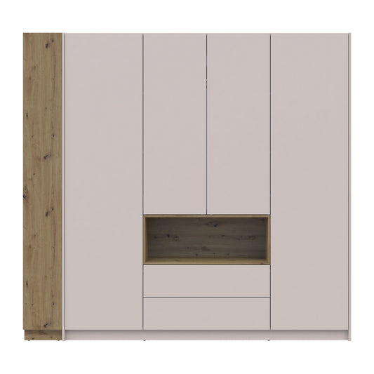 Шкаф для одежды с нишей и этажеркой Doros Дейл Кашемир/Дуб Артизан 4 ДСП 234х52х220 DRS-011739 (42005159)
