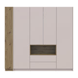 Шкаф для одежды с нишей и этажеркой Doros Дейл Кашемир/Дуб Артизан 4 ДСП 234х52х220 DRS-011739 (42005159)