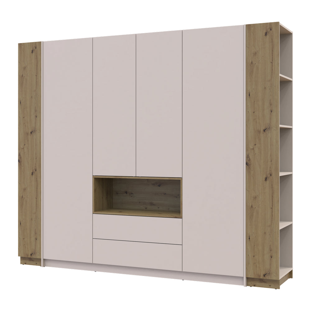 Шкаф для одежды с нишей и этажеркой Doros Дейл Кашемир/Дуб Артизан 4 ДСП 234х52х220 DRS-011739 (42005159)